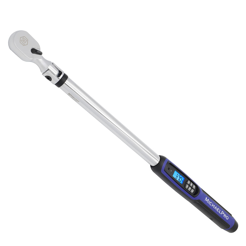 1/2" Drive Flex Head Electronic Torque Wrench With Angle, 25 to 250 ft