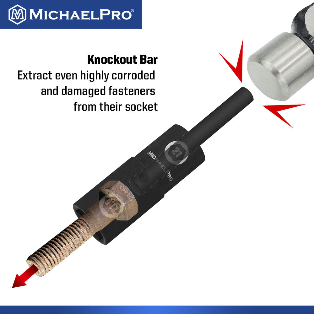 4-Piece 1/2" Drive Thin Wall Impact Flip Lug Nut Socket Set with Half Sizes (MP005042)