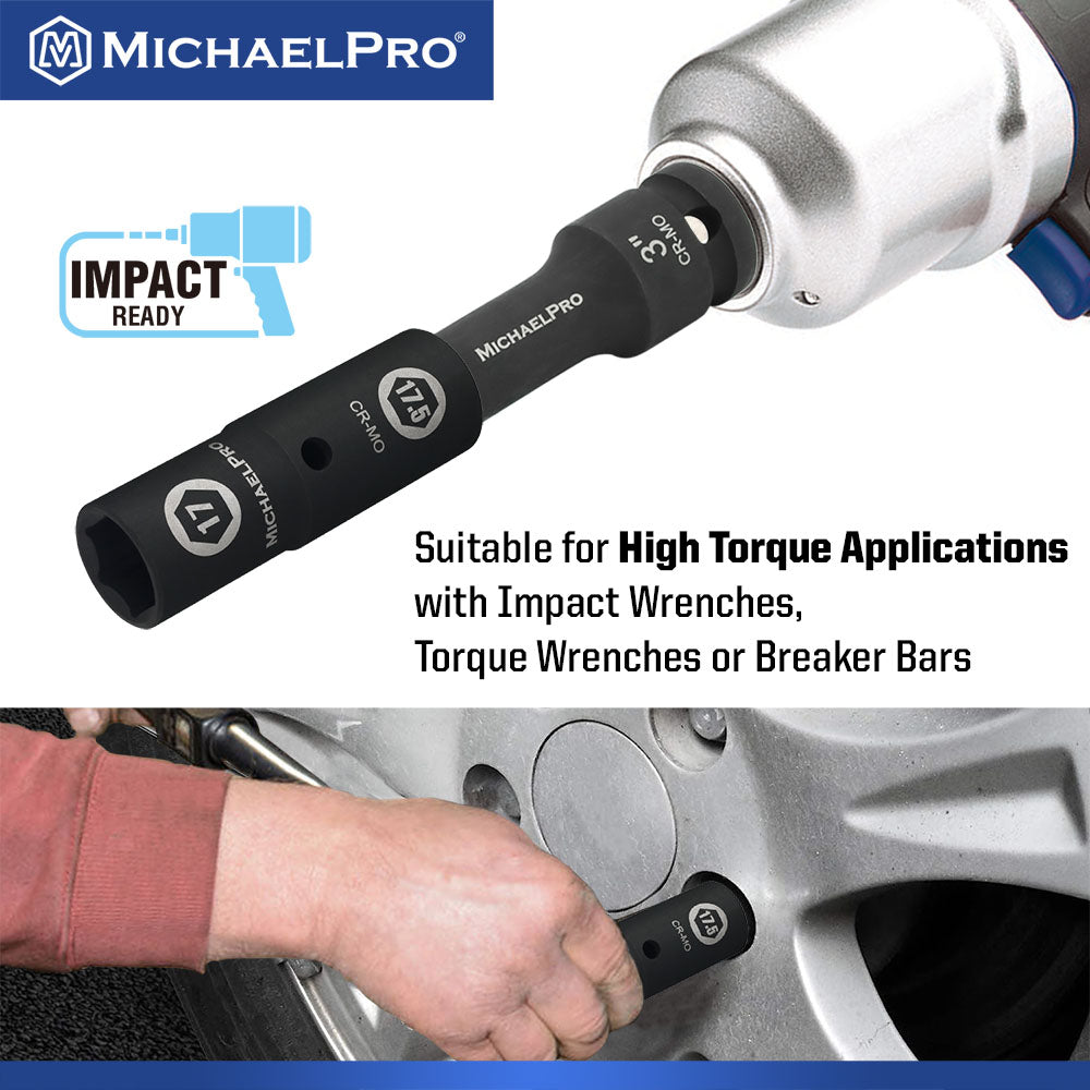 1/2" Drive 17 x 17.5mm Half Size Lug Nut Flip Socket (MP005054)