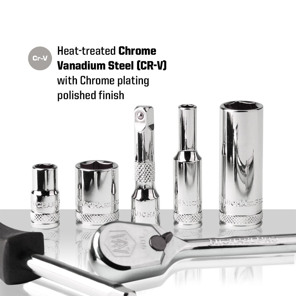 22-Piece 1/4" Drive 90 Tooth SAE Socket Set (MP005058)