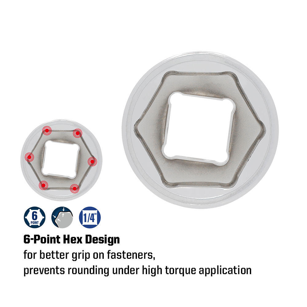 22-Piece 1/4" Drive 90 Tooth SAE Socket Set (MP005058)