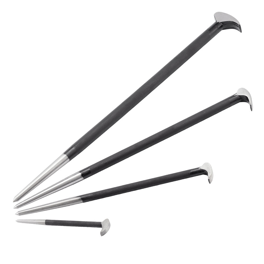 4-Piece Rolling Head Pry Bar Set - 6”, 12”, 16”, 20” (MP009105)
