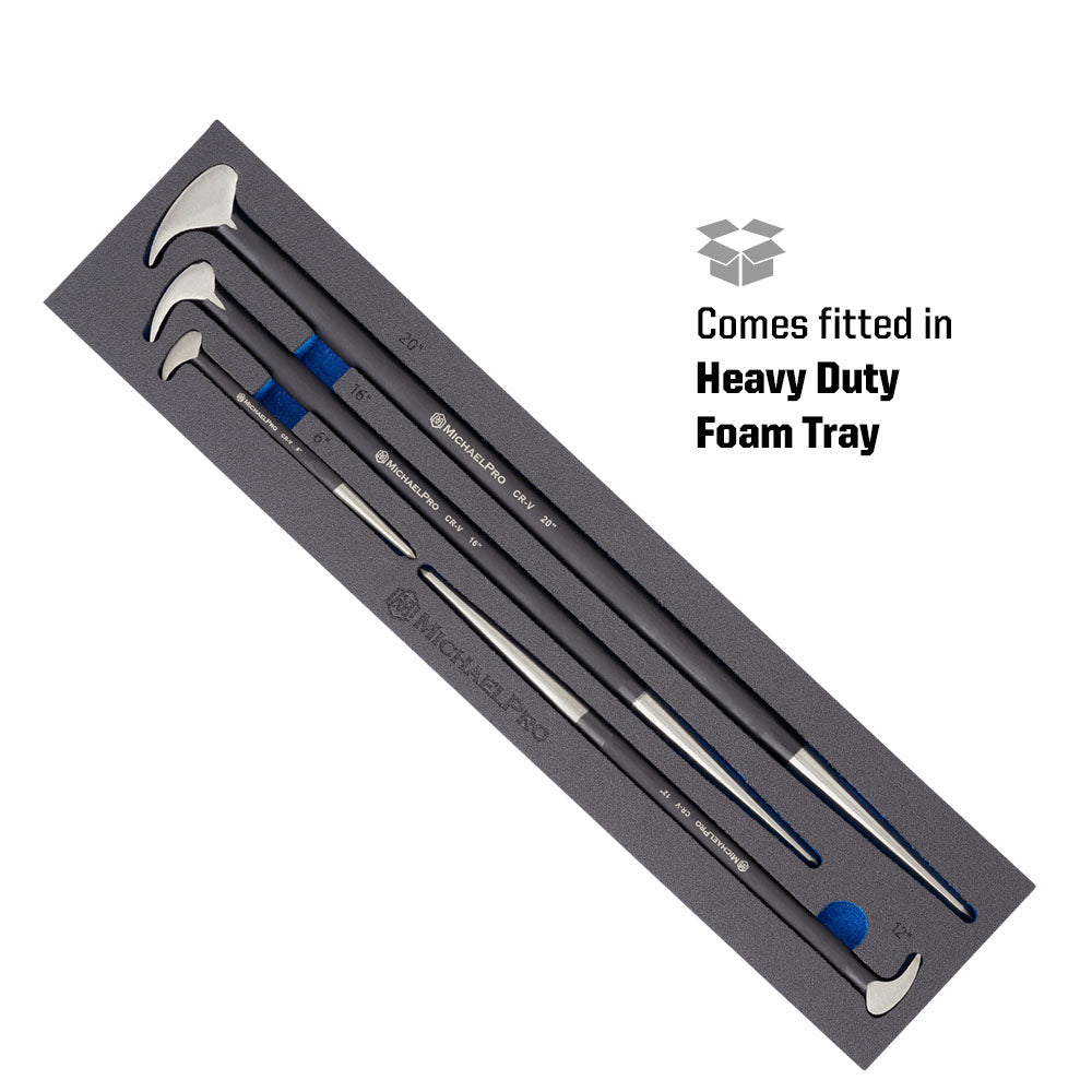 4-Piece Rolling Head Pry Bar Set - 6”, 12”, 16”, 20”  (MP009105)