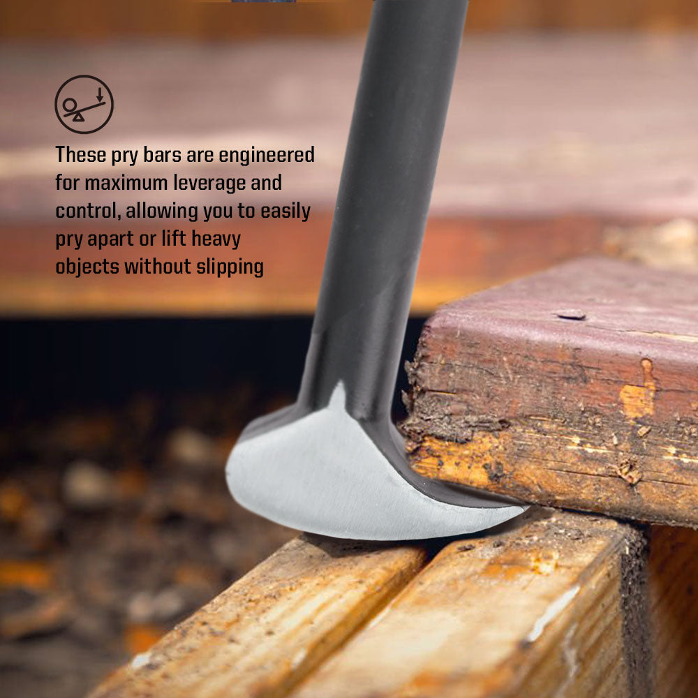 4-Piece Rolling Head Pry Bar Set - 6”, 12”, 16”, 20”  (MP009105)