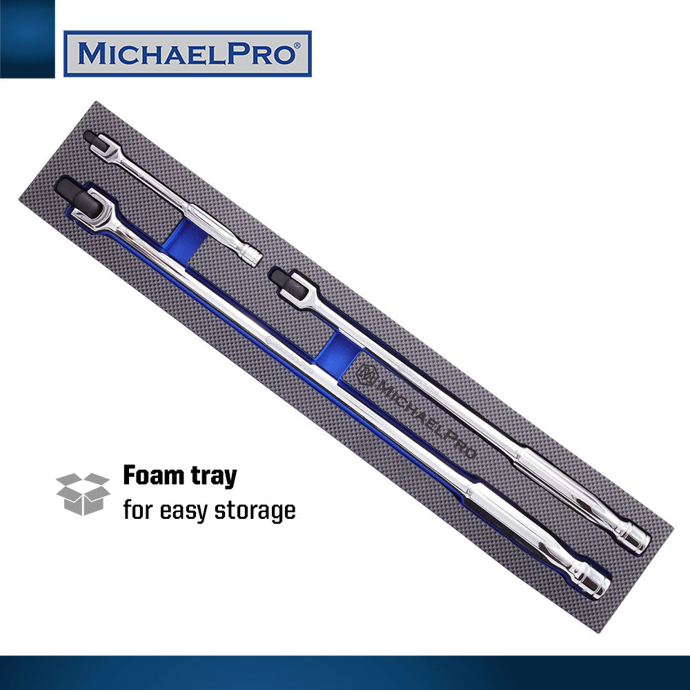 3-Piece Breaker Bar Set in Foam Tray (MP007004) - MichaelPro