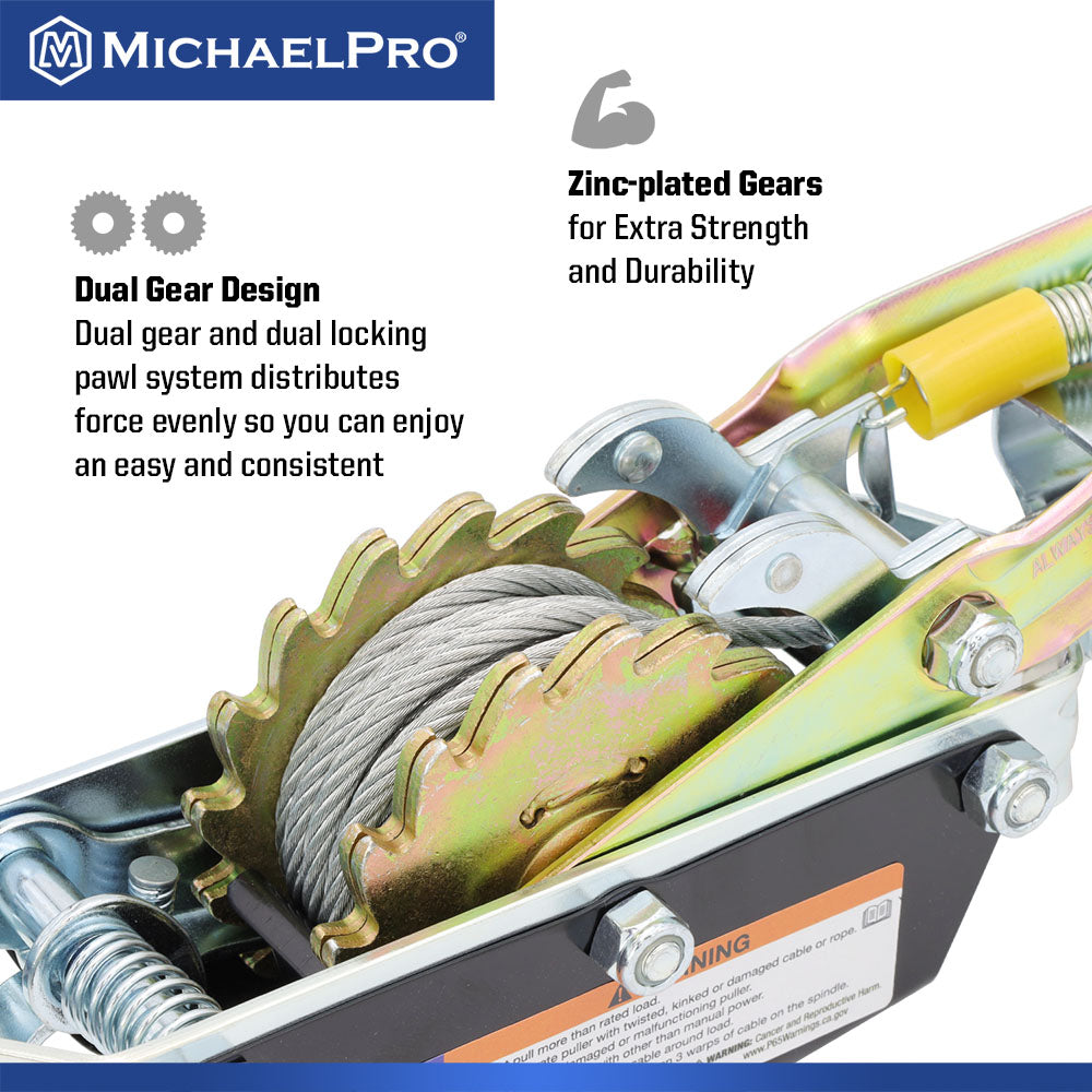 2-Ton Power Winch Puller, Double Gear (MP009088)
