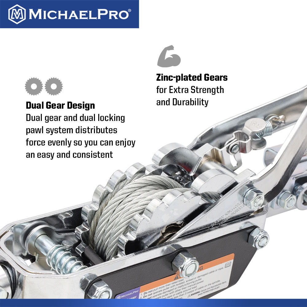 4-Ton Power Winch Puller, Double Gear (MP009089)