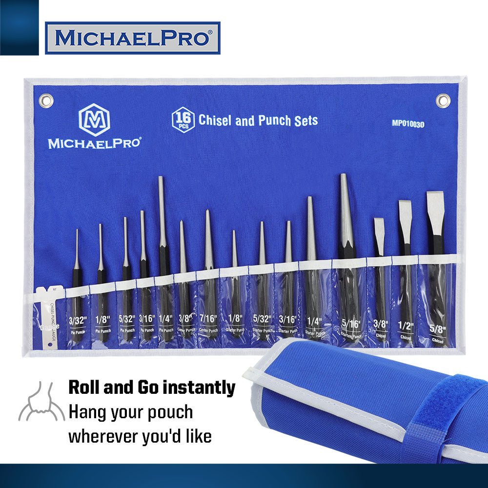 16-Piece Chisel and Punch Set, Heavy Duty (MP010030)