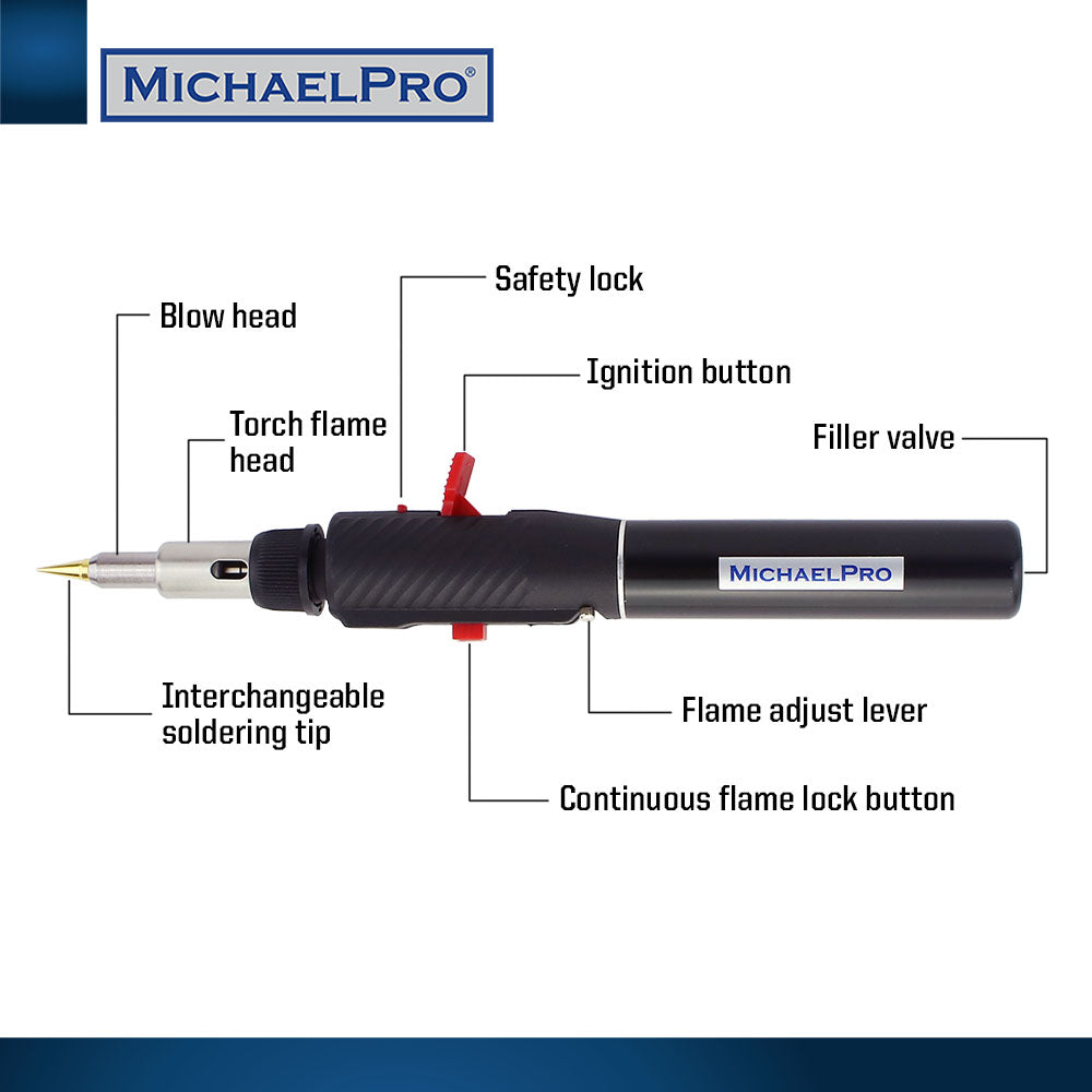 Cordless Butane Soldering Iron Kit with Interchangeable Tips (MP011002)