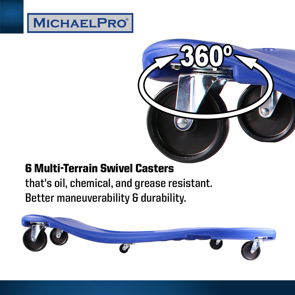42-Inch Molded Plastic Mechanic Creeper (MP016004) - MichaelPro