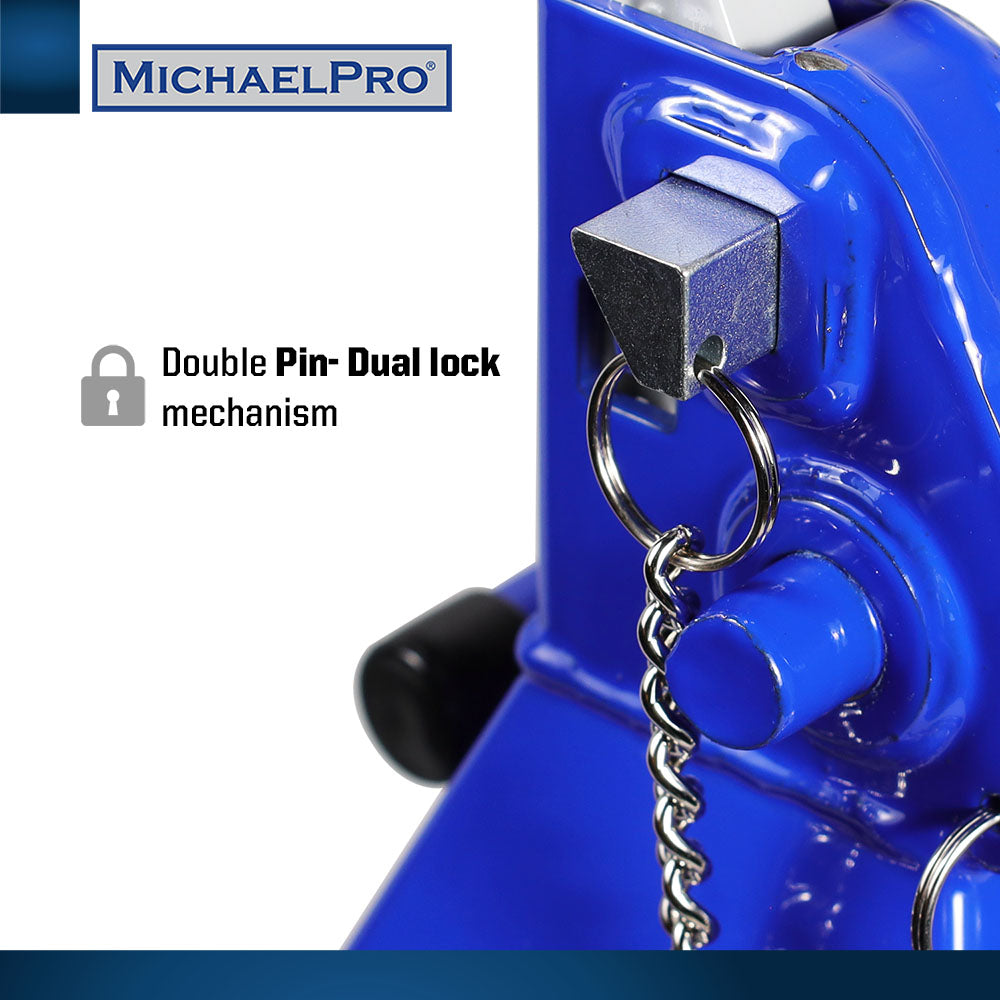 3 Ton Double Pin Jack Stands with Forged Steel Ratchet Bar (MP017001)