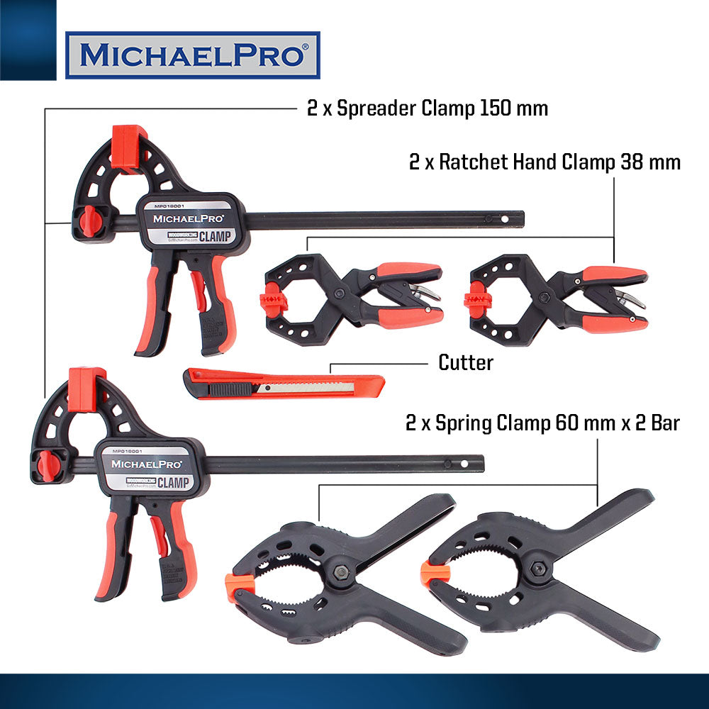 7-Piece Woodworking Clamps Set (MP018001)