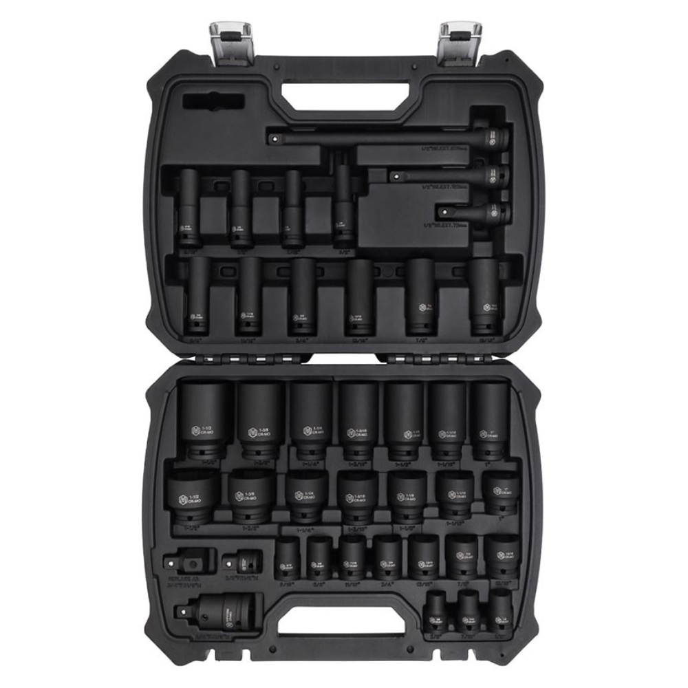 40-Piece 1/2" Drive Impact Socket Set In Standard SAE Sizes (MP005033) - MichaelPro