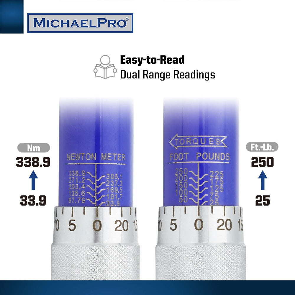 1/2" Drive Click Torque Wrench (MP001220 / MP001221) - MichaelPro