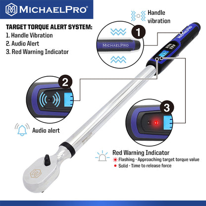 1/2" Drive Electronic Torque Wrench With Angle, 25 to 250 ft-lb (MP001225)