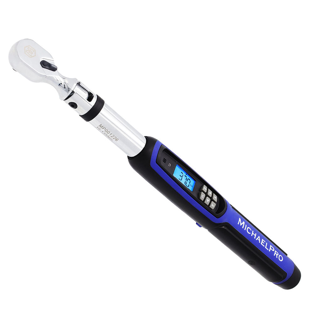 3/8" Drive Flex Head Electronic Torque Wrench With Angle, 10 to 100 ft-lb (MP001226) - MichaelPro