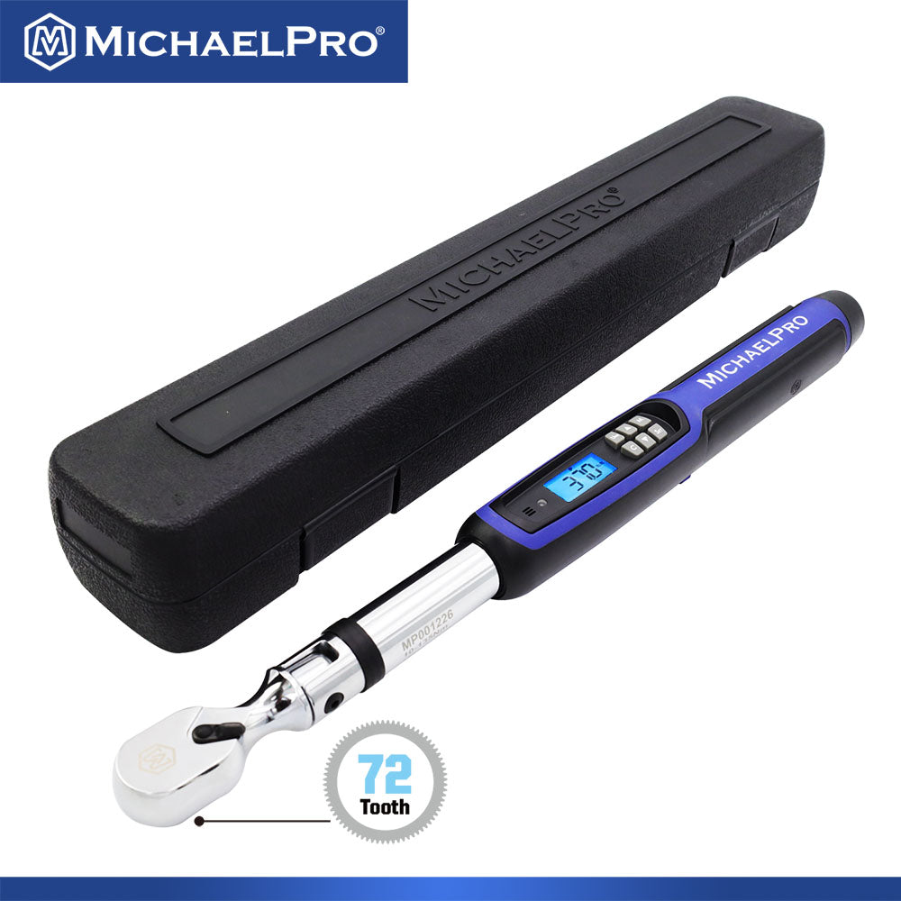 3/8" Drive Flex Head Electronic Torque Wrench With Angle, 10 to 100 ft-lb (MP001226) - MichaelPro