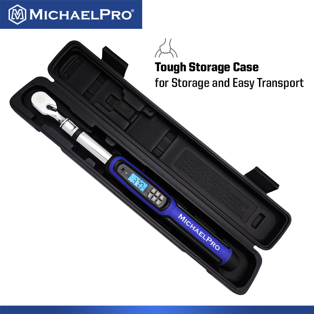 3/8" Drive Flex Head Electronic Torque Wrench With Angle, 10 to 100 ft-lb (MP001226) - MichaelPro