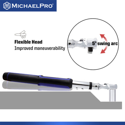 3/8" Drive Flex Head Electronic Torque Wrench With Angle, 10 to 100 ft-lb (MP001226) - MichaelPro