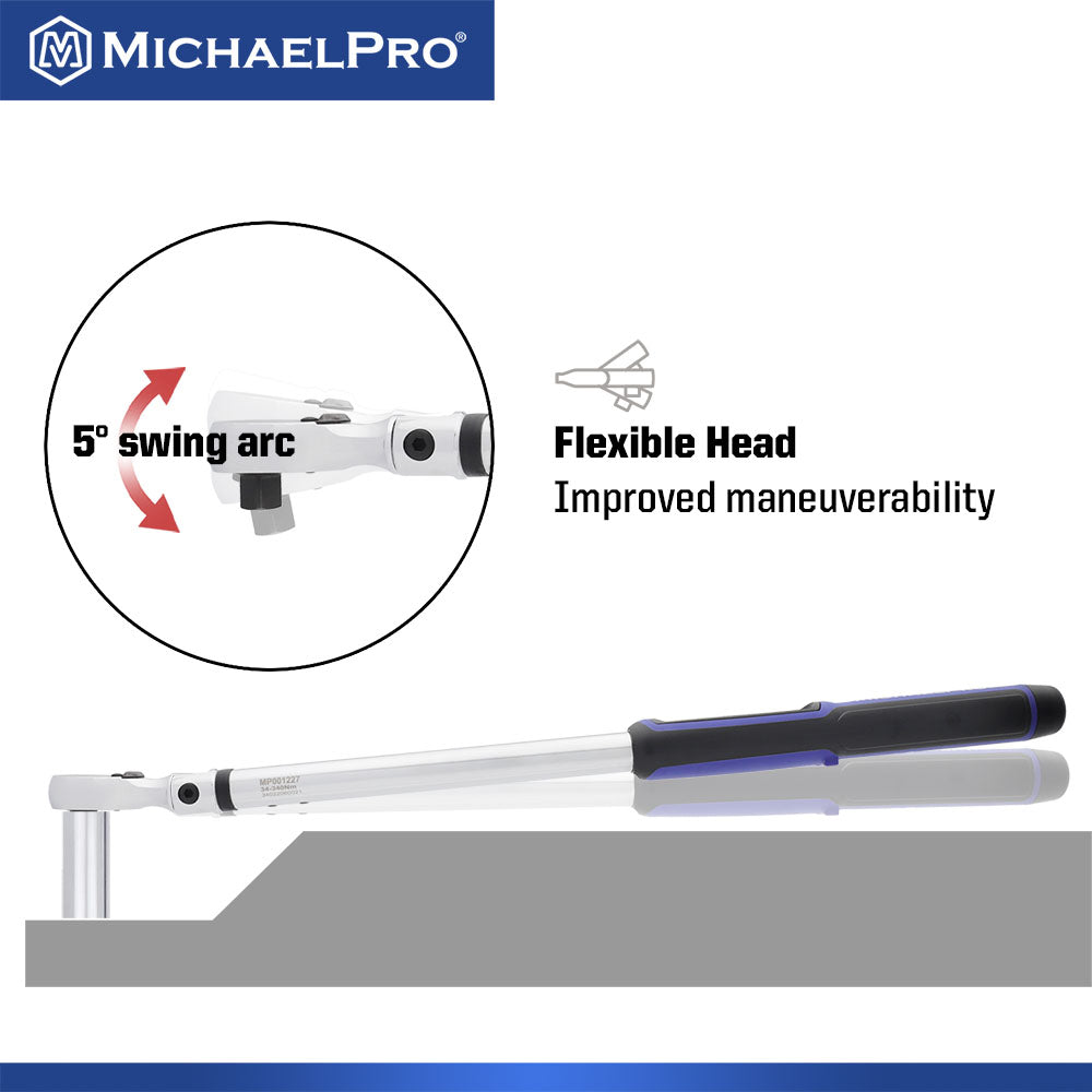 1/2" Drive Flex Head Electronic Torque Wrench With Angle, 25 to 250 ft-lb (MP001227)