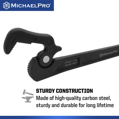 25/32” – 1-7/8” (20mm – 48mm) Self-Adjusting Quick Pipe Wrench (MP001230) - MichaelPro