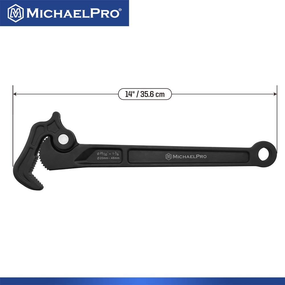 25/32” – 1-7/8” (20mm – 48mm) Self-Adjusting Quick Pipe Wrench (MP001230) - MichaelPro
