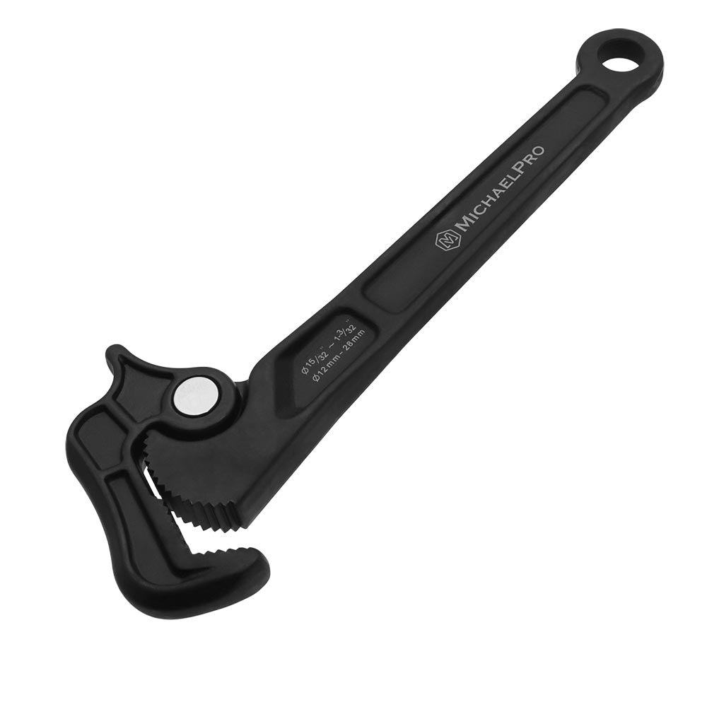 15/32” – 1-3/32” (12mm – 28mm) Self-Adjusting Quick Pipe Wrench (MP001231)