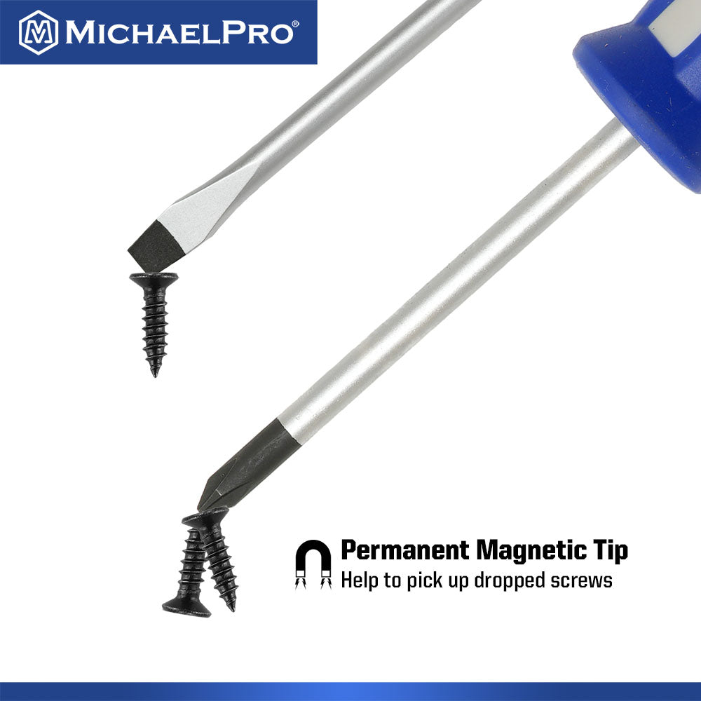 10-Piece Magnetic Screwdriver Set, Phillips & Flat (MP002035) - MichaelPro