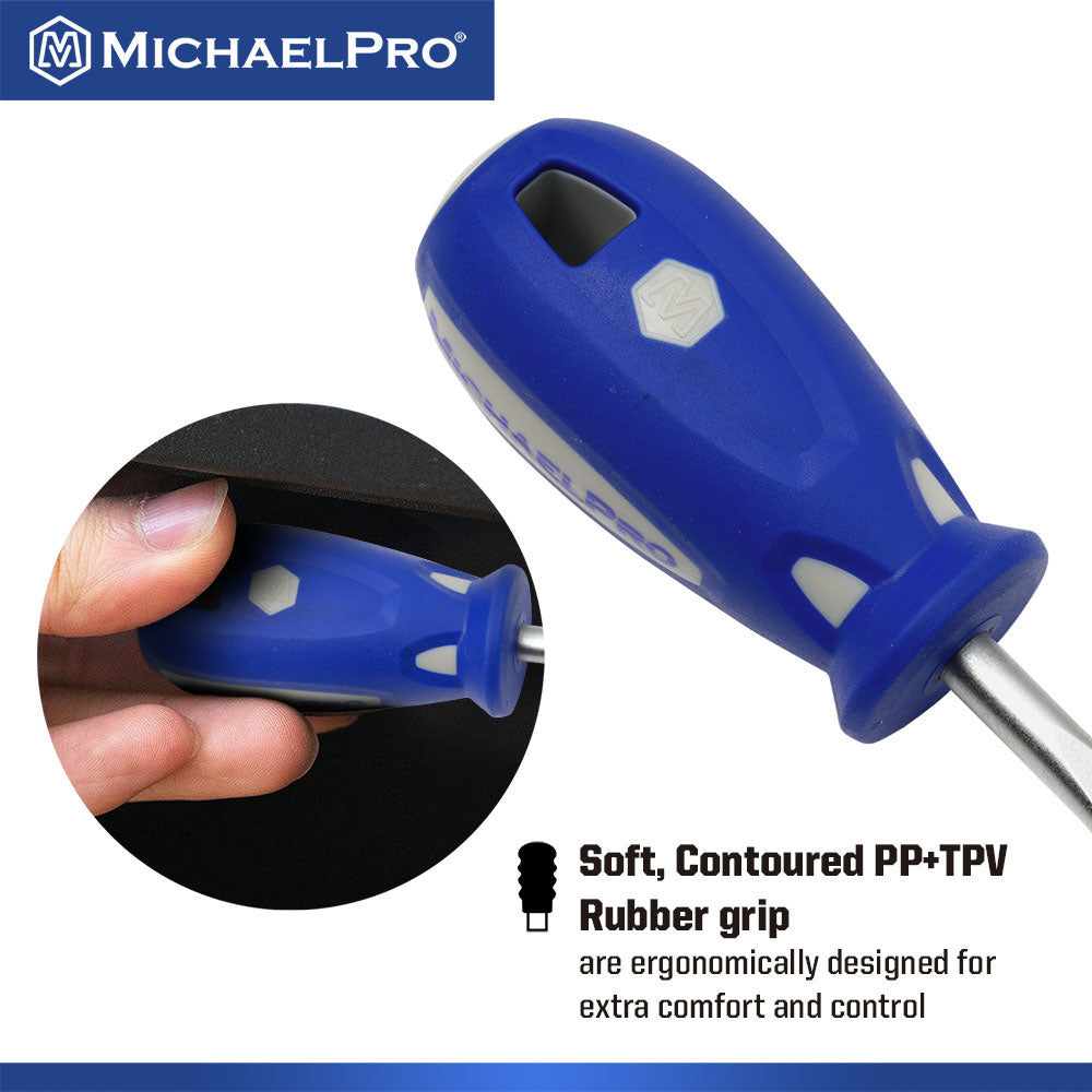 2-Piece Stubby Screwdriver Set 1/4-Inch x 1 1/2-Inch Slotted, #2 x 1 1/2-Inch Phillips (MP002040) - MichaelPro