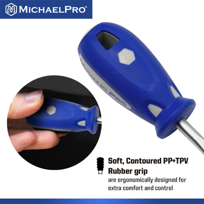 2-Piece Stubby Screwdriver Set 1/4-Inch x 1 1/2-Inch Slotted, #2 x 1 1/2-Inch Phillips (MP002040) - MichaelPro