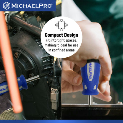 2-Piece Stubby Screwdriver Set 1/4-Inch x 1 1/2-Inch Slotted, #2 x 1 1/2-Inch Phillips (MP002040) - MichaelPro
