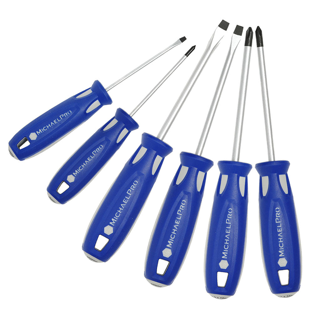 6-Piece Screwdriver Set, Phillips and Slotted Metric Screwdrivers (MP002041)