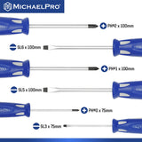 6-Piece Screwdriver Set, Phillips and Slotted Metric Screwdrivers (MP002041)