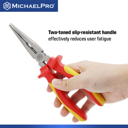 8-Inch Insulated Long Needle Nose Plier (MP003067) - MichaelPro