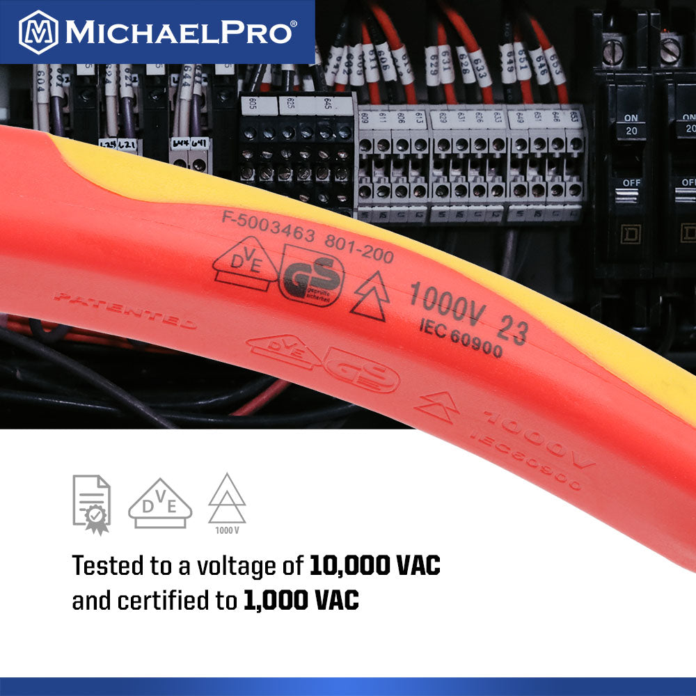 8-Inch Insulated Long Needle Nose Plier (MP003067) - MichaelPro