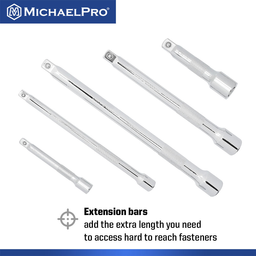 101 Pieces 3/8-Inch and 1/4-Inch Drive Socket Set (MP005004) - MichaelPro