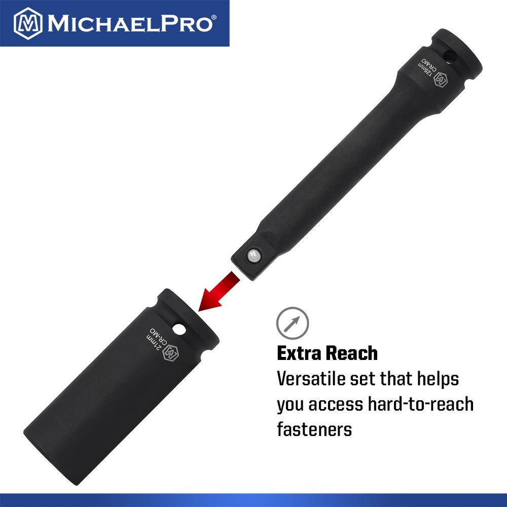 40-Piece 1/2"Drive Impact Socket Set in Metric Sizes (MP005032) - MichaelPro