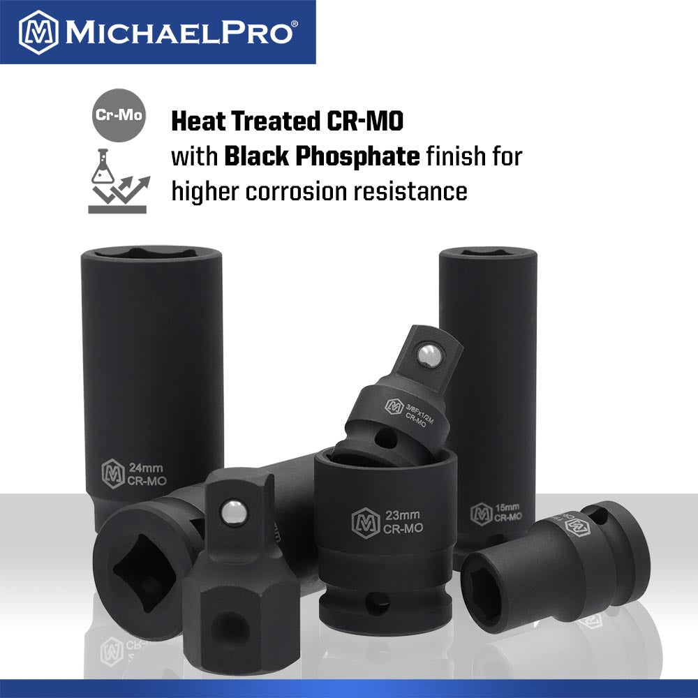 40-Piece 1/2"Drive Impact Socket Set in Metric Sizes (MP005032) - MichaelPro