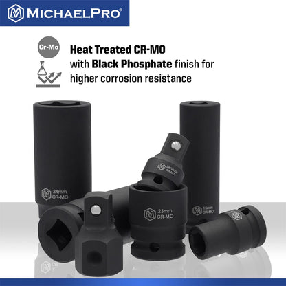 40-Piece 1/2"Drive Impact Socket Set in Metric Sizes (MP005032) - MichaelPro
