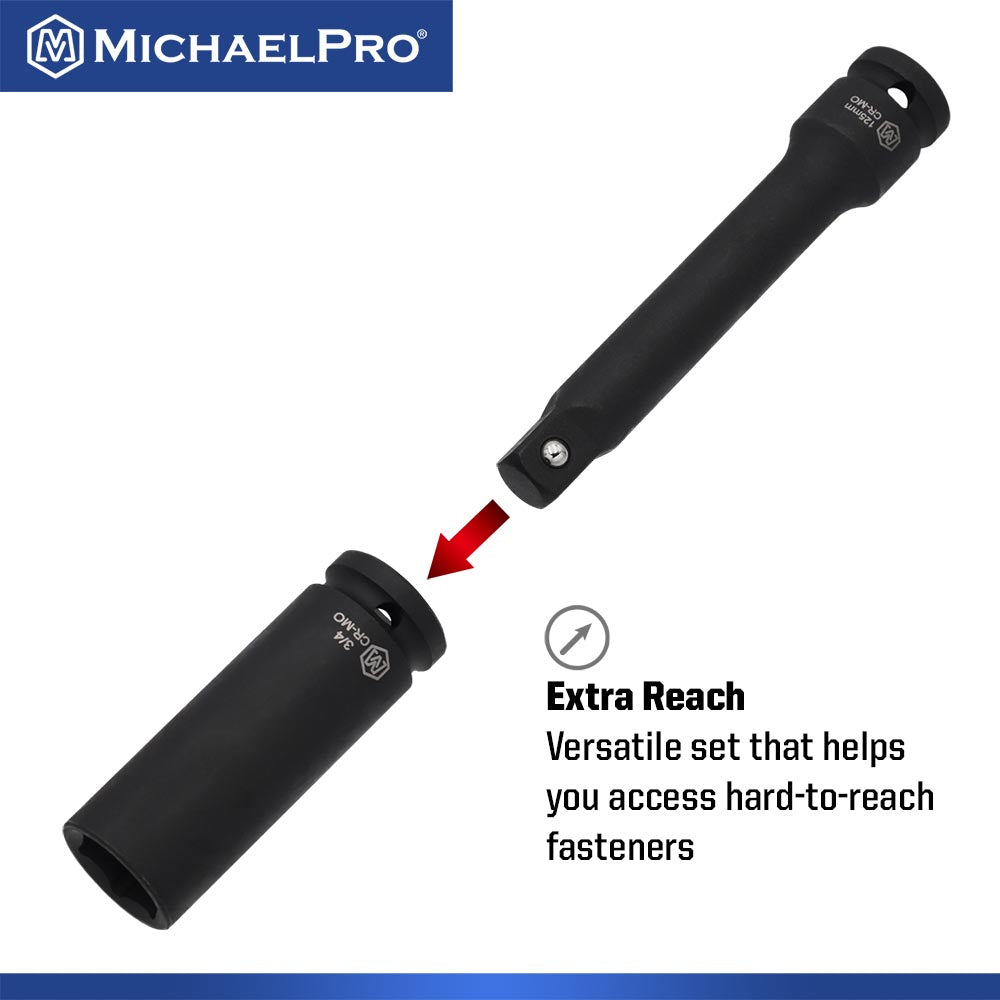 40-Piece 1/2" Drive Impact Socket Set In Standard SAE Sizes (MP005033) - MichaelPro