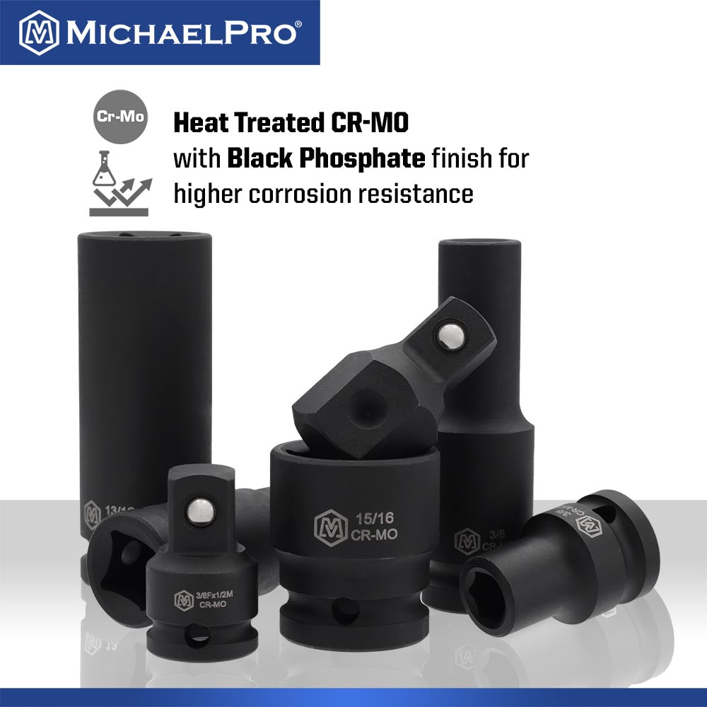 40-Piece 1/2" Drive Impact Socket Set In Standard SAE Sizes (MP005033) - MichaelPro