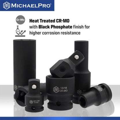 40-Piece 1/2" Drive Impact Socket Set In Standard SAE Sizes (MP005033) - MichaelPro