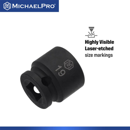 3/8” Drive 8-Piece Low Profile Impact Socket Set (MP005045) - MichaelPro