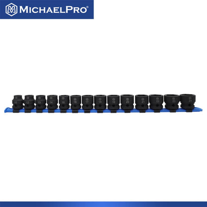 1/2" Drive 14-Piece Low Profile Impact Socket Set (MP005046) - MichaelPro