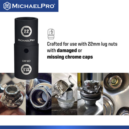 1/2" Drive 22 x 22.5mm Half Size Lug Nut Flip Socket (MP005053)