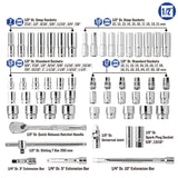 57-Piece 1/2" Drive 90 Tooth SAE & Metric Socket Set (MP005061) - MichaelPro