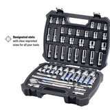 57-Piece 1/2" Drive 90 Tooth SAE & Metric Socket Set (MP005061) - MichaelPro