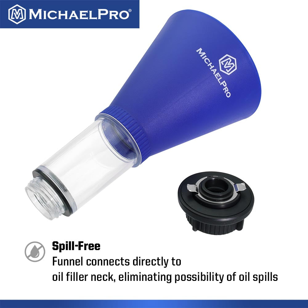 Spill-Free Oil Funnel for Mercedes-Benz and BMW - Clip Adapter for Vehicles Yr 2018 and Earlier (MP009095)