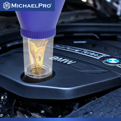Spill-Free Oil Funnel for Mercedes-Benz and BMW - Clip Adapter for Vehicles Yr 2018 and Earlier (MP009095)
