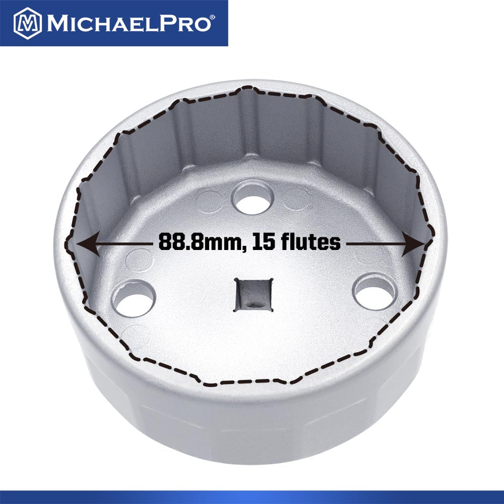 88.8mm Oil Filter Cap Wrench for Hyundai and Kia, 15 flutes (MP009097) - MichaelPro